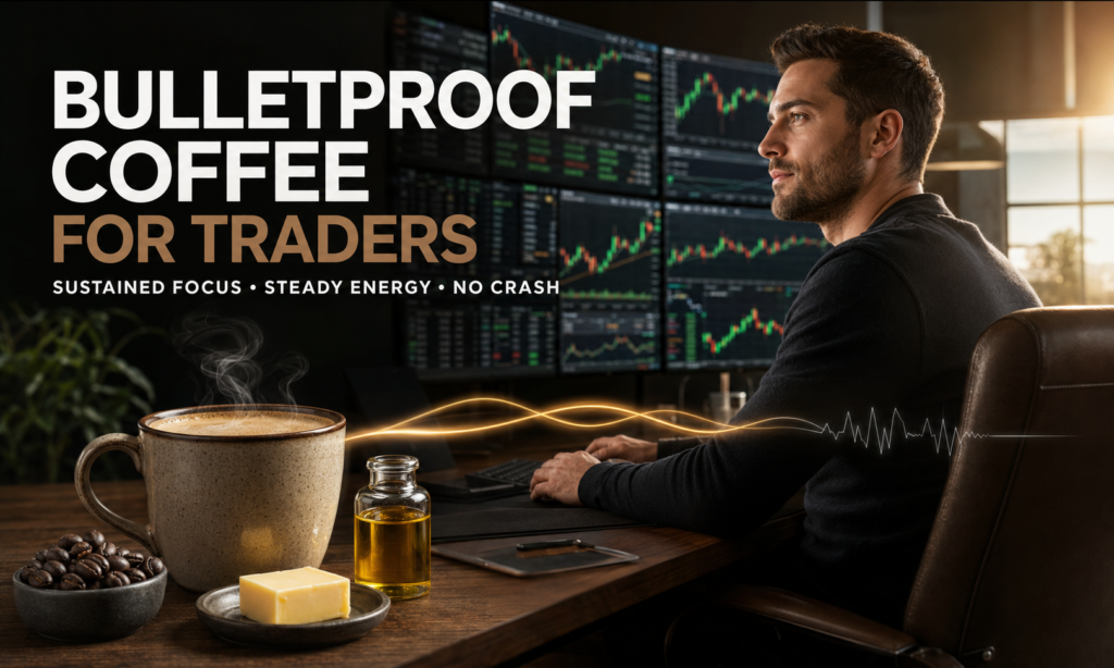 Bulletproof coffee provides financial traders with sustained mental focus, eliminates the volatile "caffeine jitters," and prevents blood sugar crashes during high-stakes market hours. By blending high-quality black coffee with grass-fed butter (or ghee) and medium-chain triglyceride (MCT) oil, you change how your body processes energy. Consult your medical provider first.